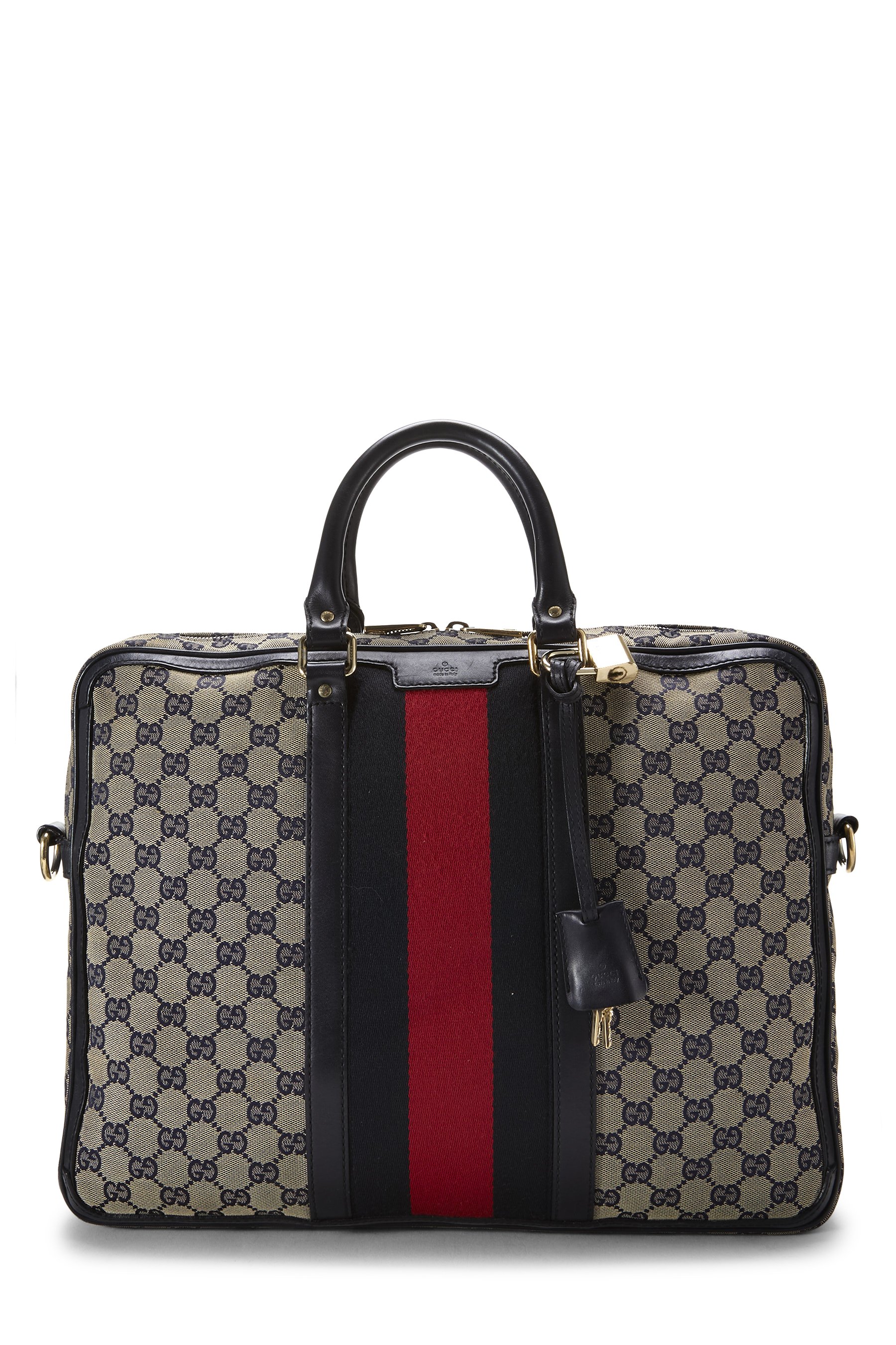 Navy GG Canvas Web Briefcase