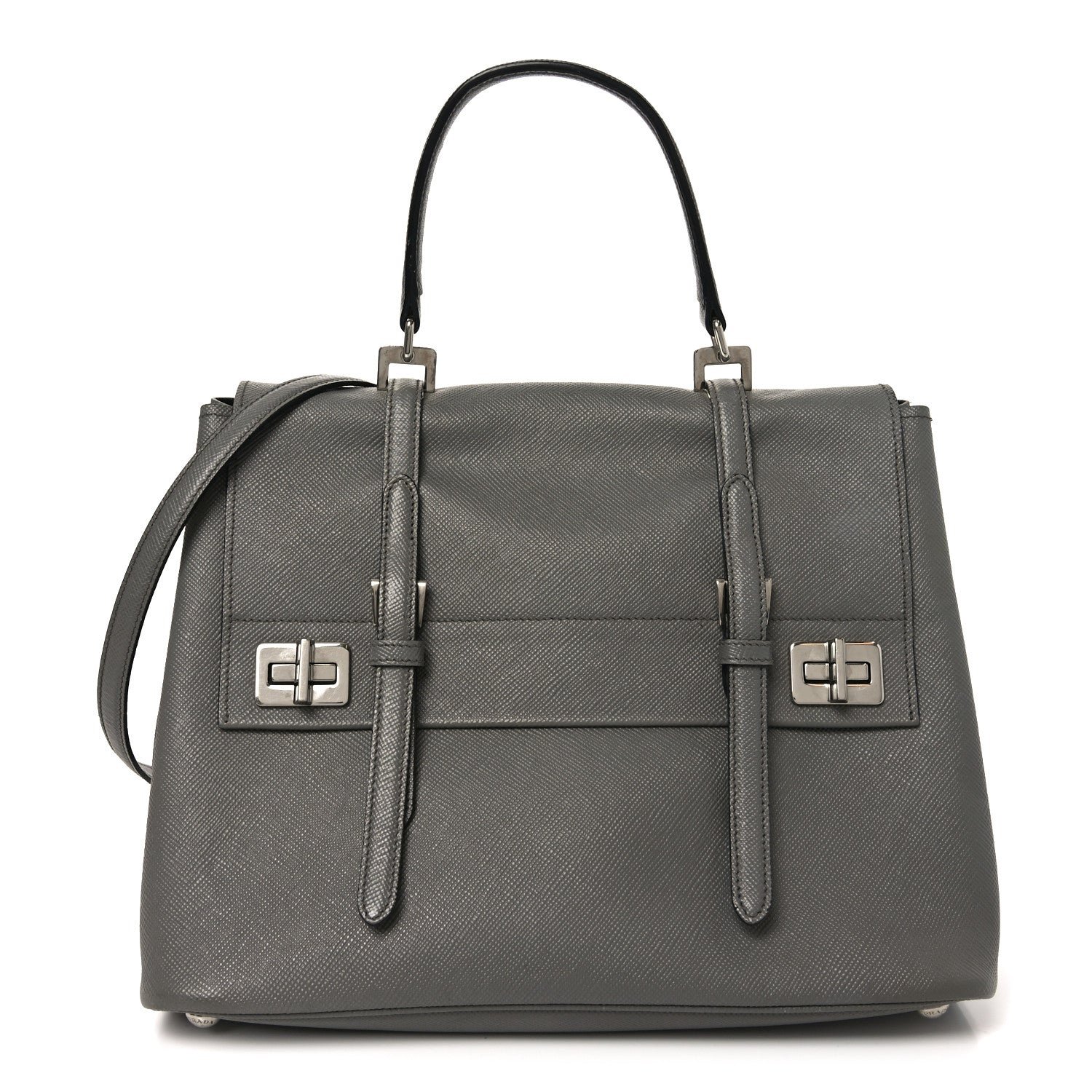 Prada Prada Saffiano Cuir Convertible Top Handle Tote Marmo