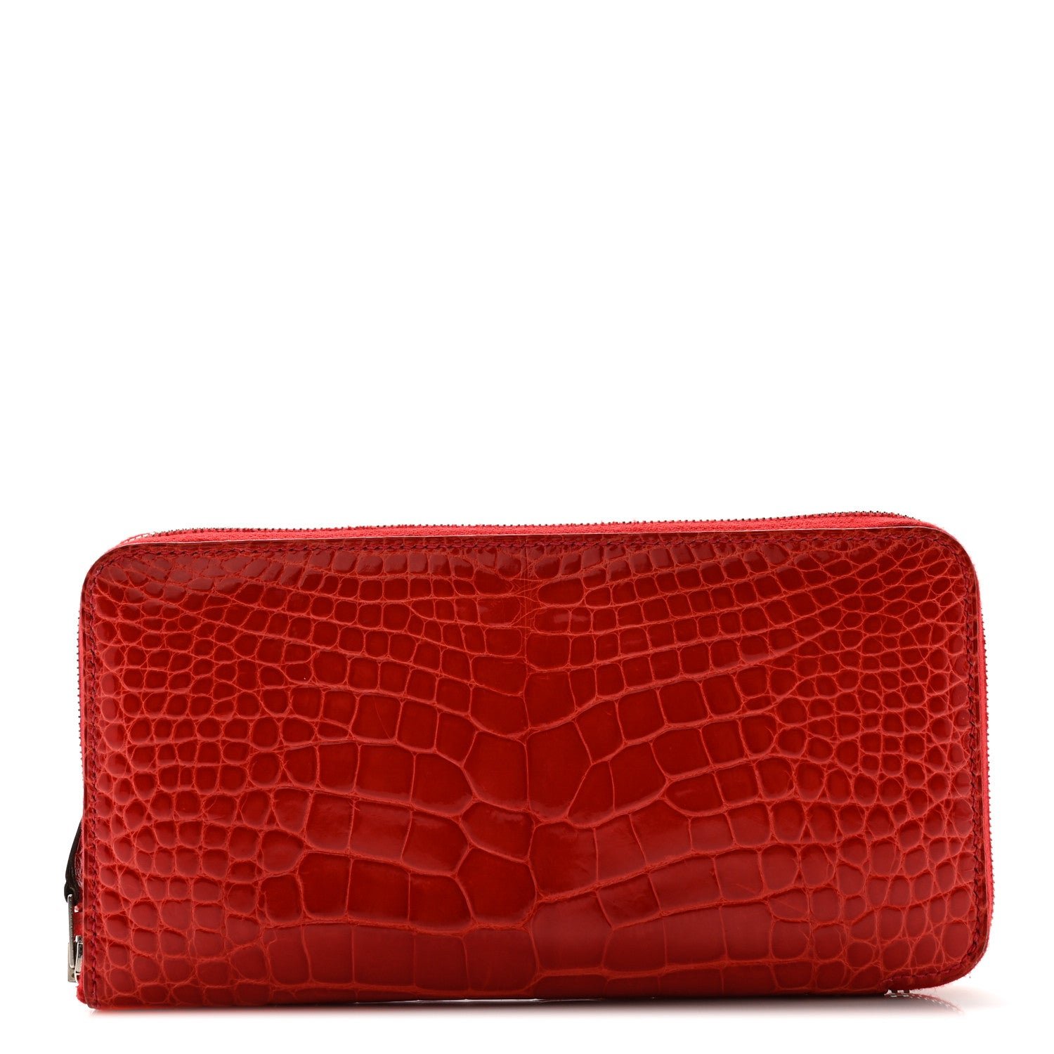 Hermes Hermes Shiny Alligator Azap Wallet Geranium