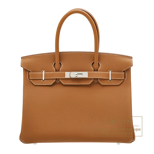 Hermes Birkin bag 30 Gold Togo leather Silver hardware