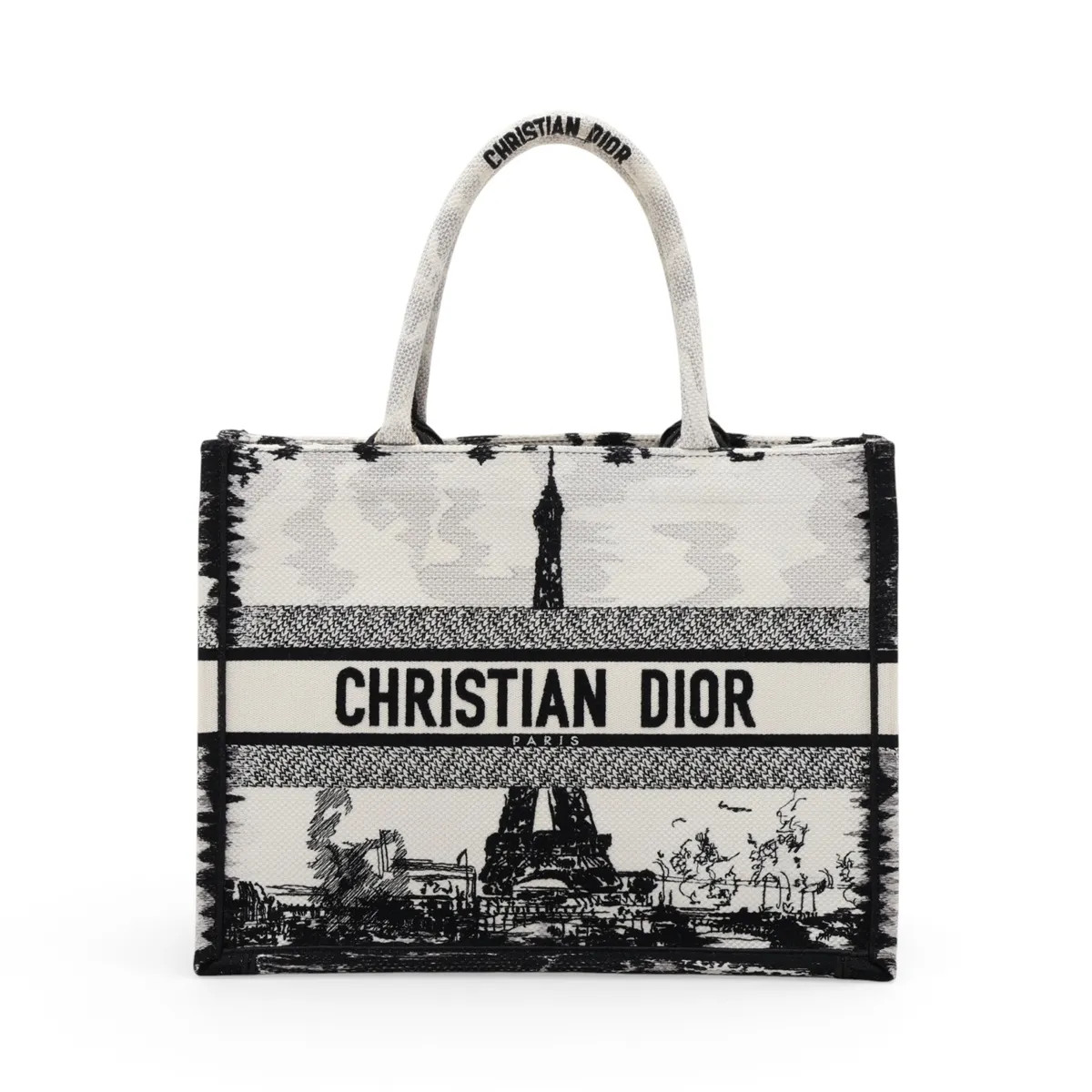 Christian Dior Book Tote Medium canvas Tote bag White x black