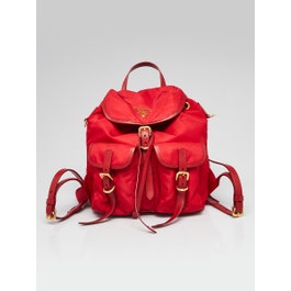 Prada Prada Rosso Re-Nylon Small Backpack Bag - 1BZ677