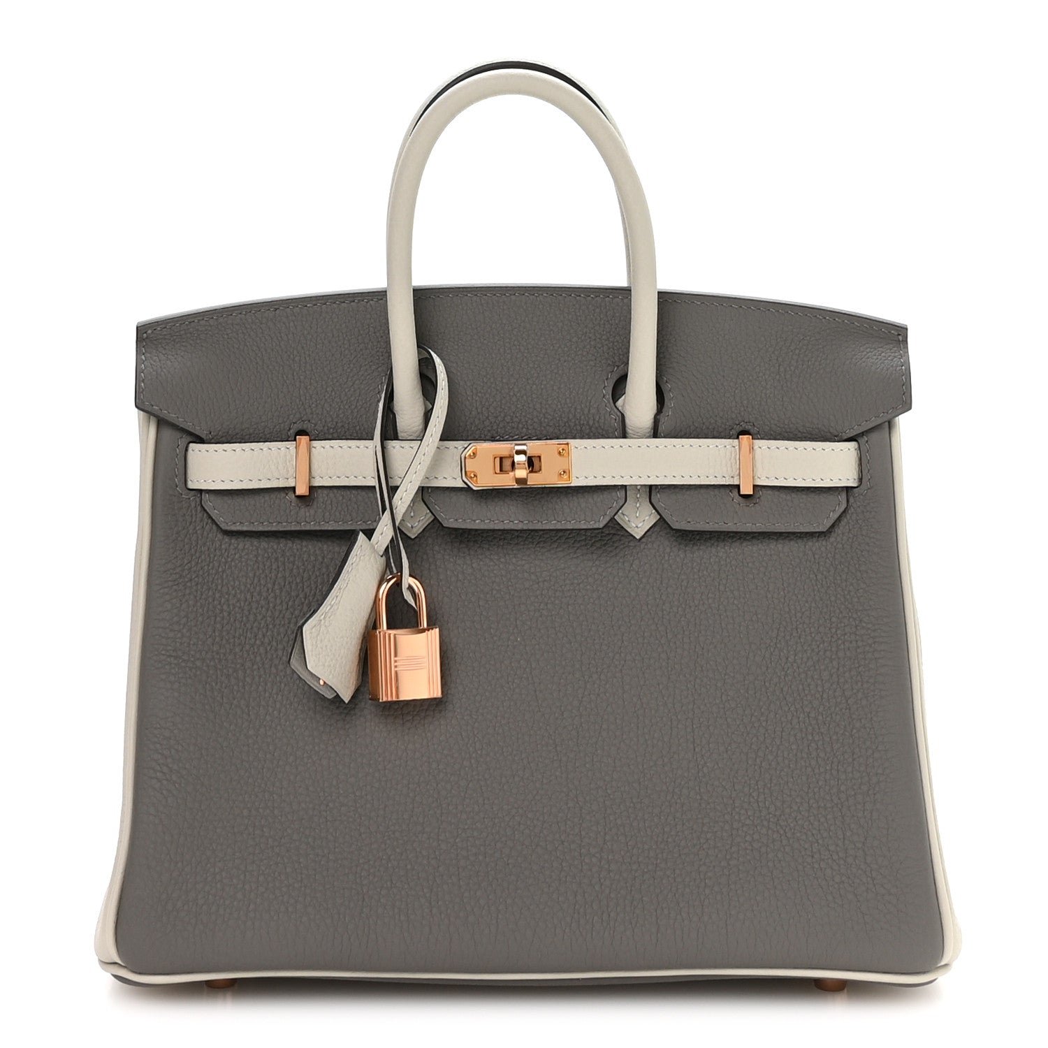 Hermes Hermes Togo Horseshoe Birkin 25 Etain Gris Perle