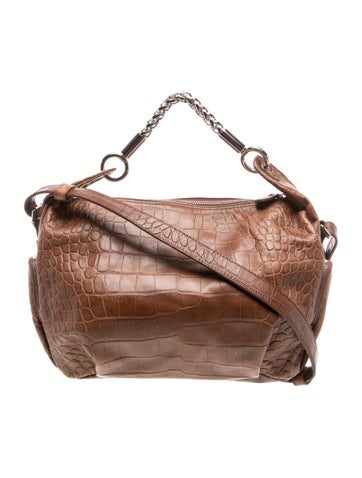 Embossed Leather Top Handle Bag