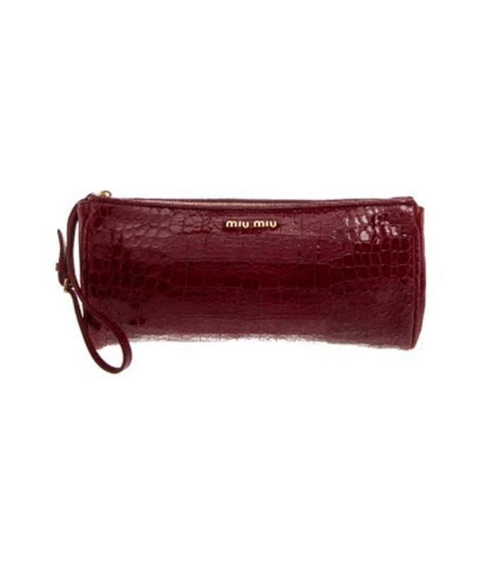 Miu Miu Miu Embossed Leather Clutch