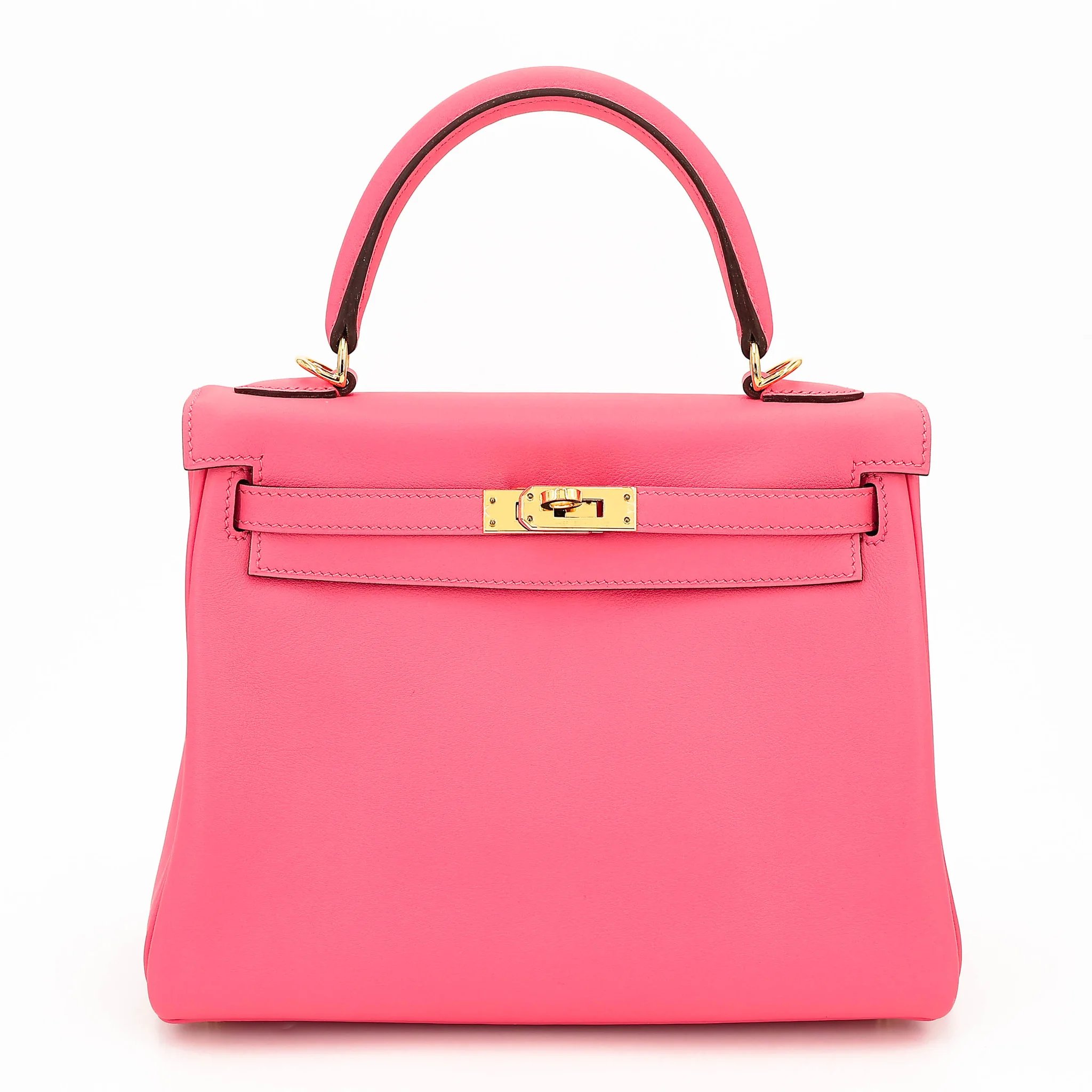 Unused ( Rank NS ) HERMÈS Kelly 25 Rose Azalee (8W) Swift Gold hardware A (2017)