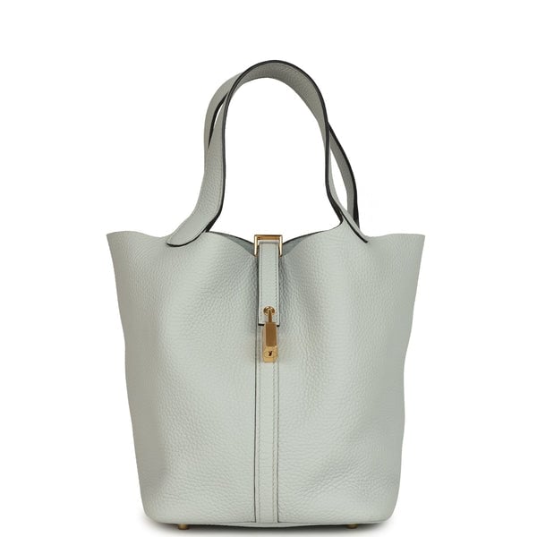 Hermes Hermes Picotin Lock 22 Bleu Pale Clemence Gold Hardware