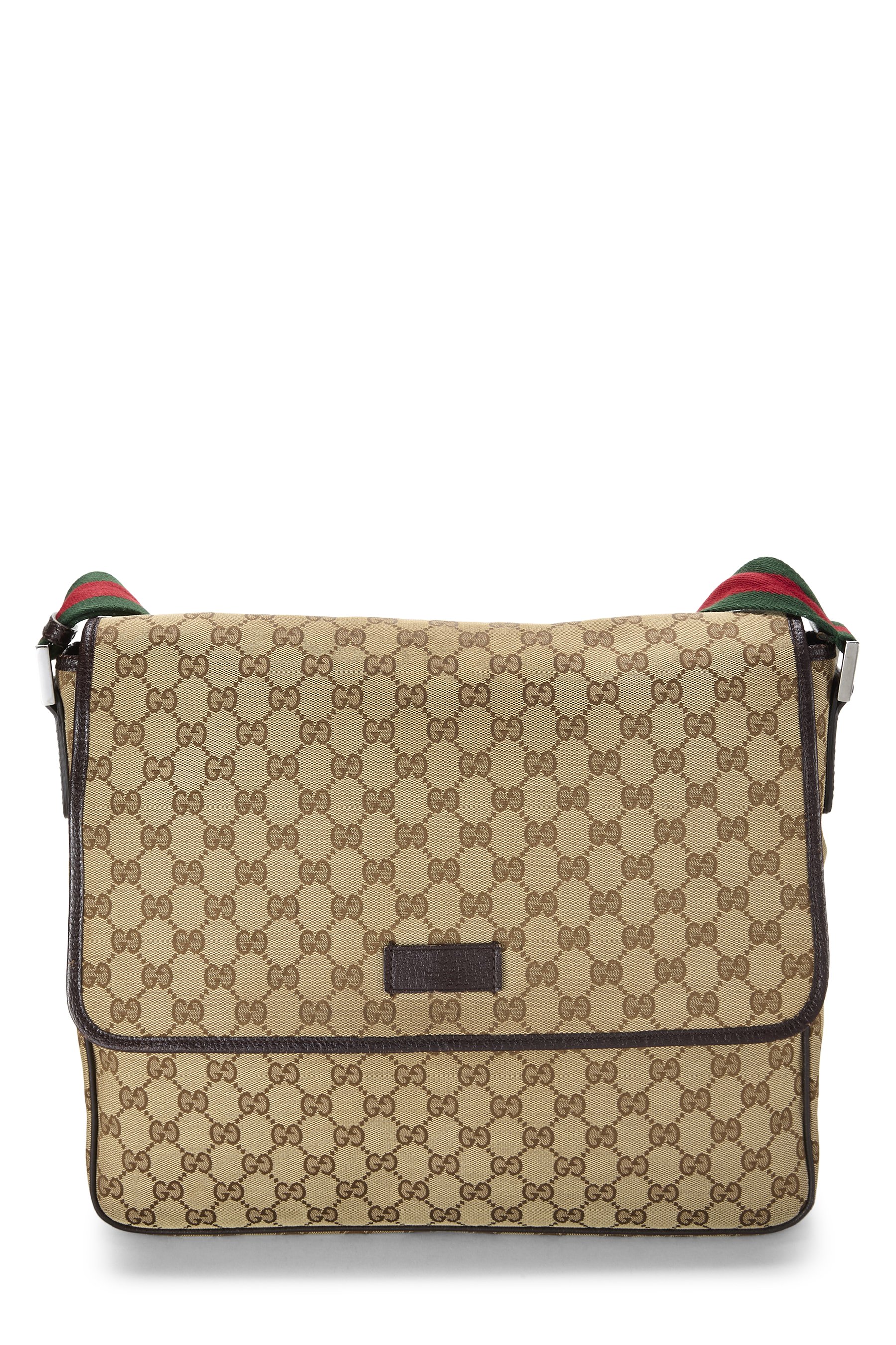 Brown Original GG Canvas Web Flap Messenger