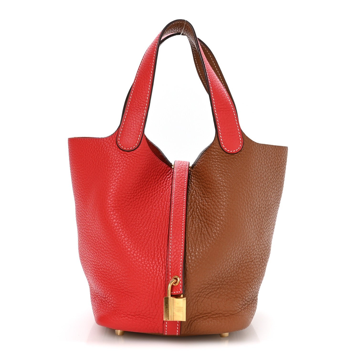 Hermes Taurillon Clemence Picotin Lock Picotin 18 PM Rouge De Coeur Gold