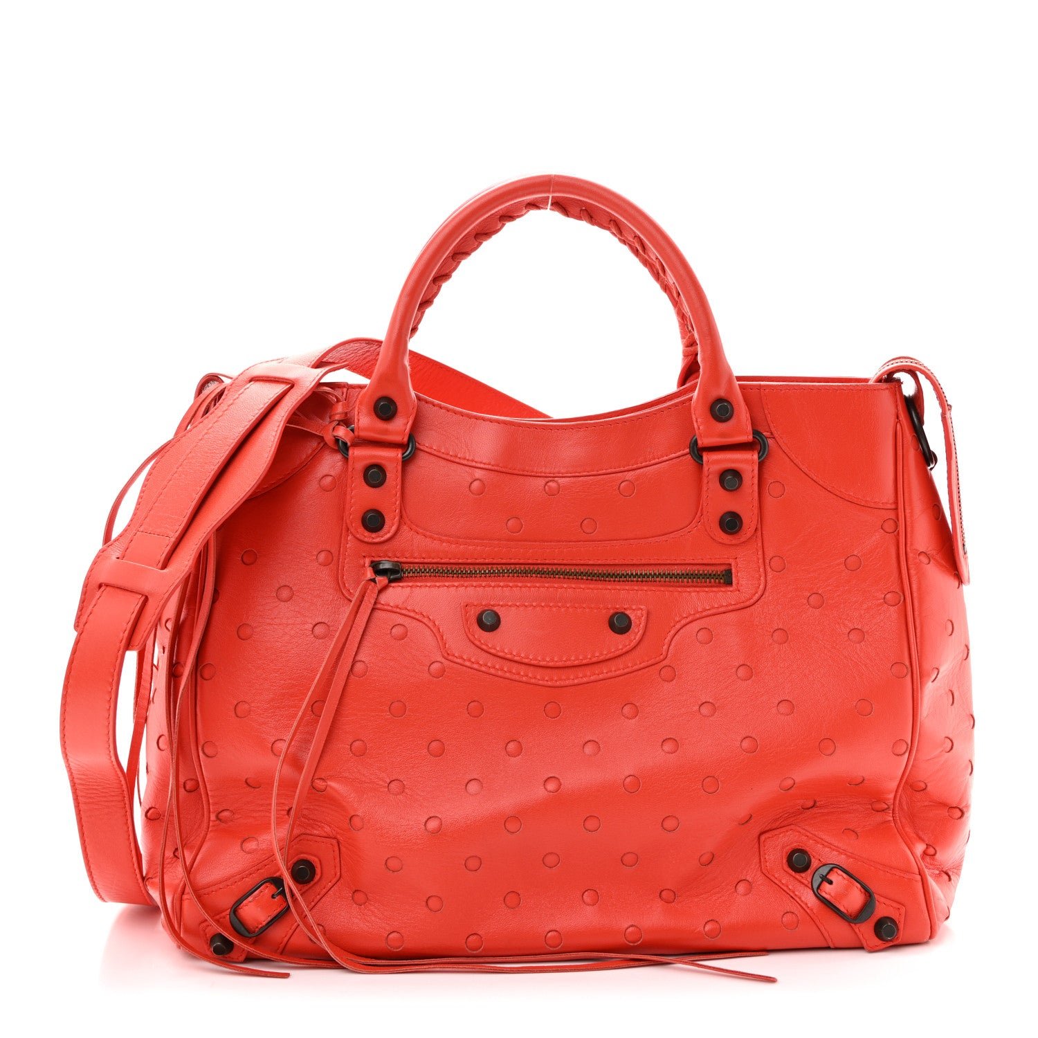 Balenciaga Agneau Perforated Classic Hardware Velo Rouge Grenade