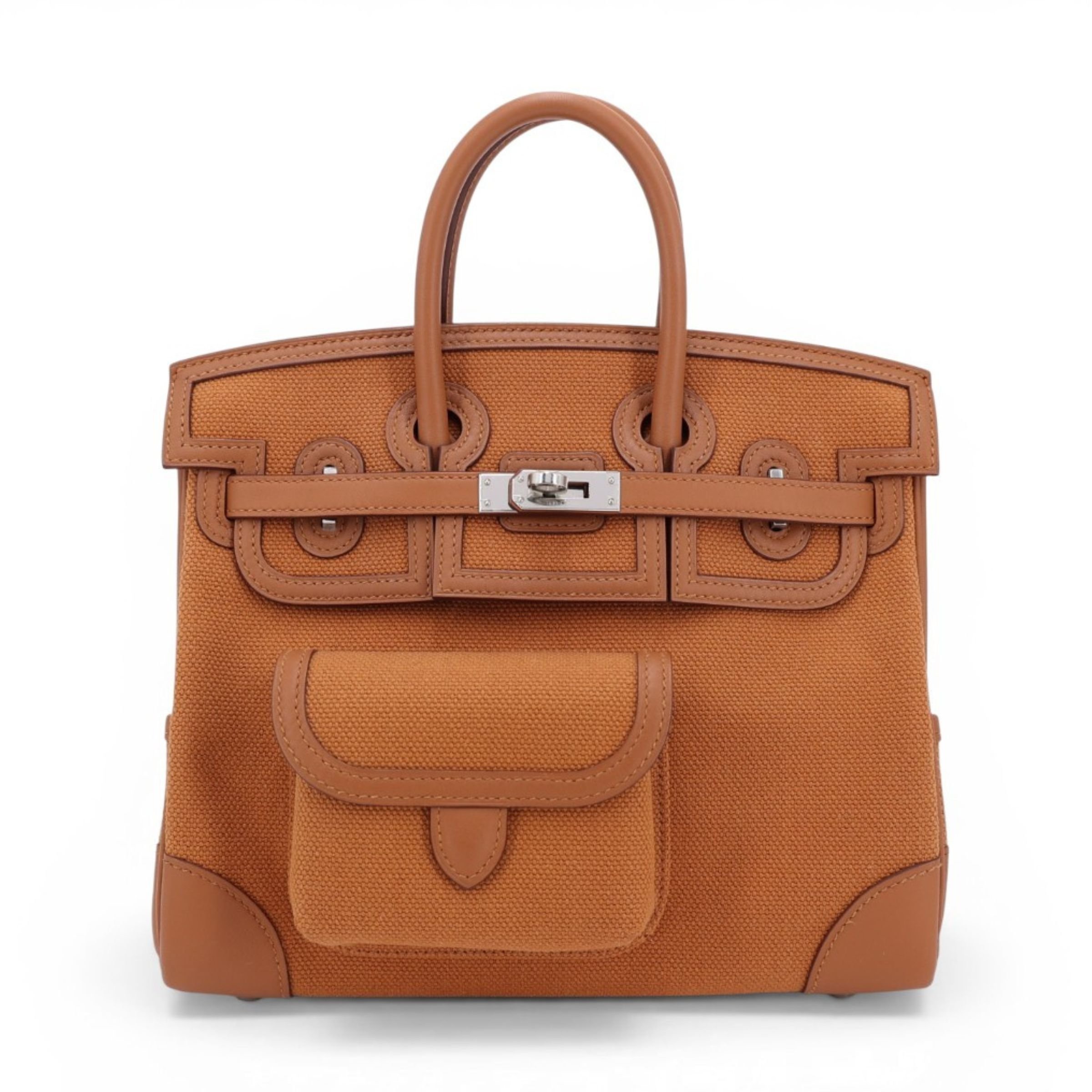 Unused ( Rank NS ) HERMÈS Limited Edition Birkin Cargo 25 Gold (37) Toile Goeland canvas Swift Palladium hardware U (2022)