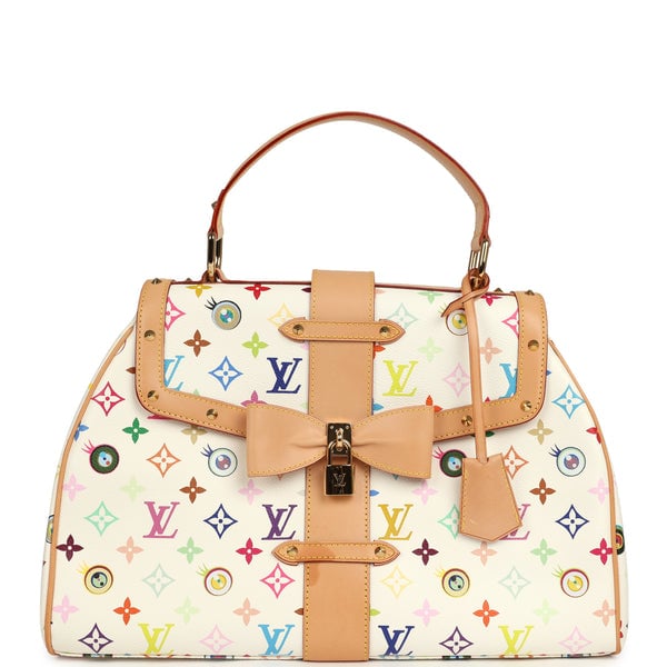 Vintage Louis Vuitton x Takashi Murakami Sac Retro GM White Multicolor Eye Love You Monogram Gold Hardware