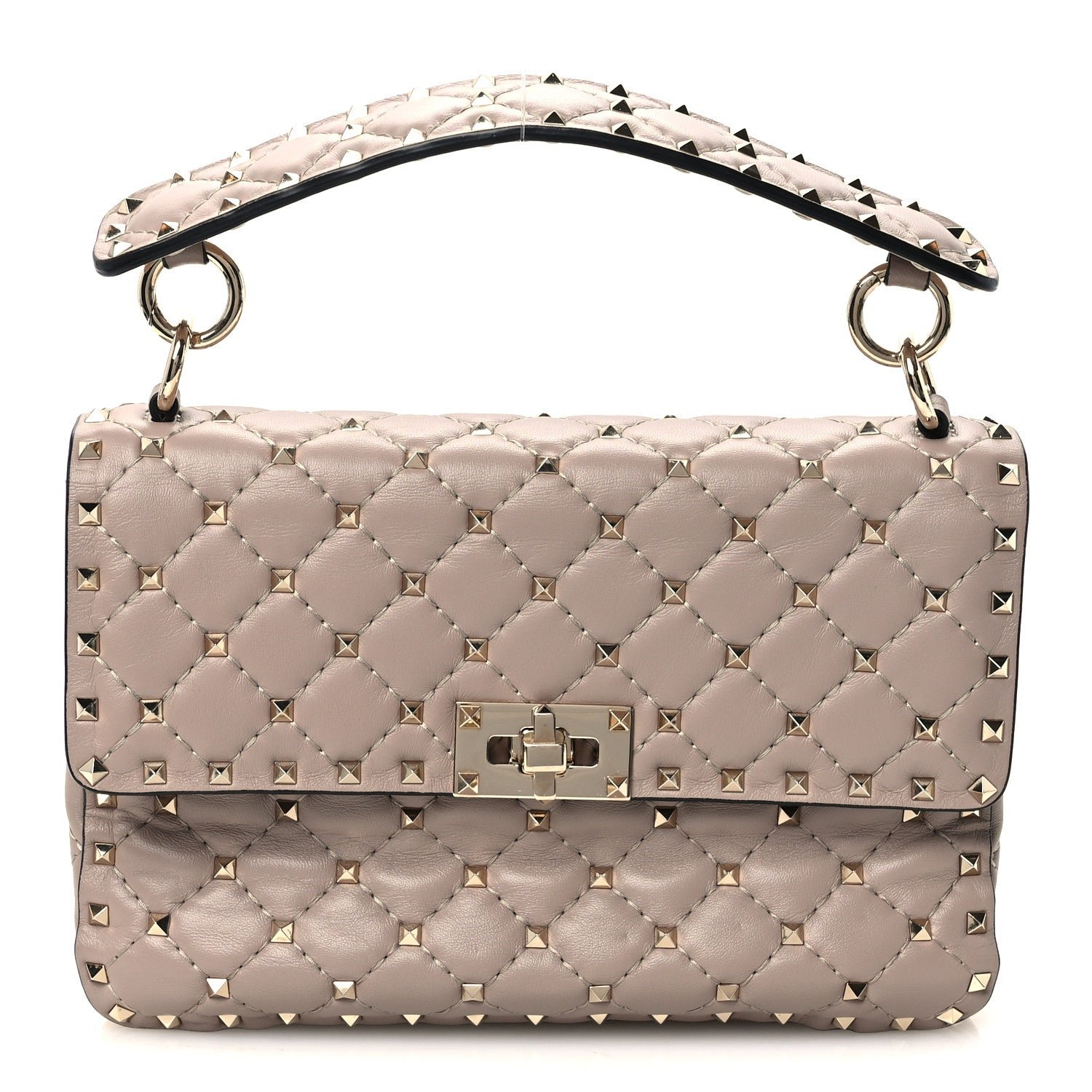 Valentino Garavani Nappa Medium Rockstud Spike Shoulder Bag Poudre