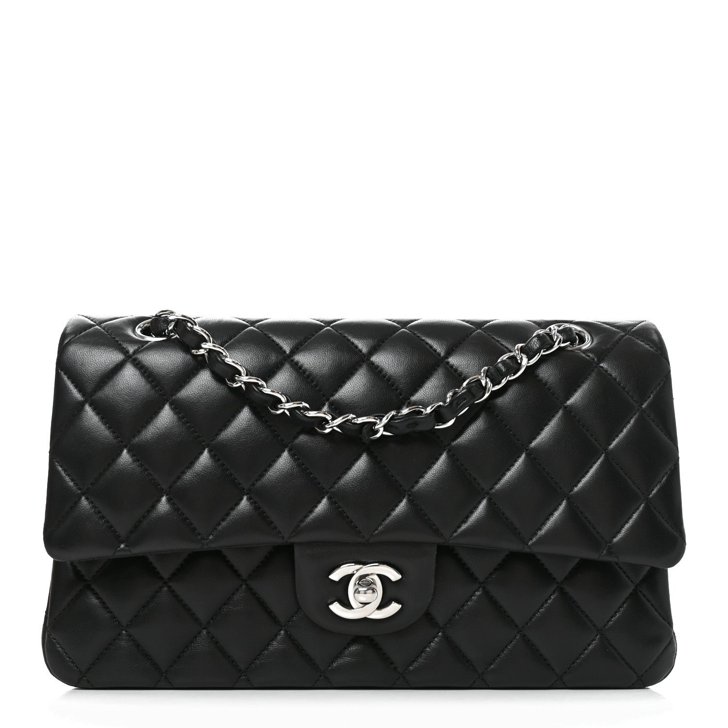 Chanel Lambskin Quilted Medium Double Flap Black