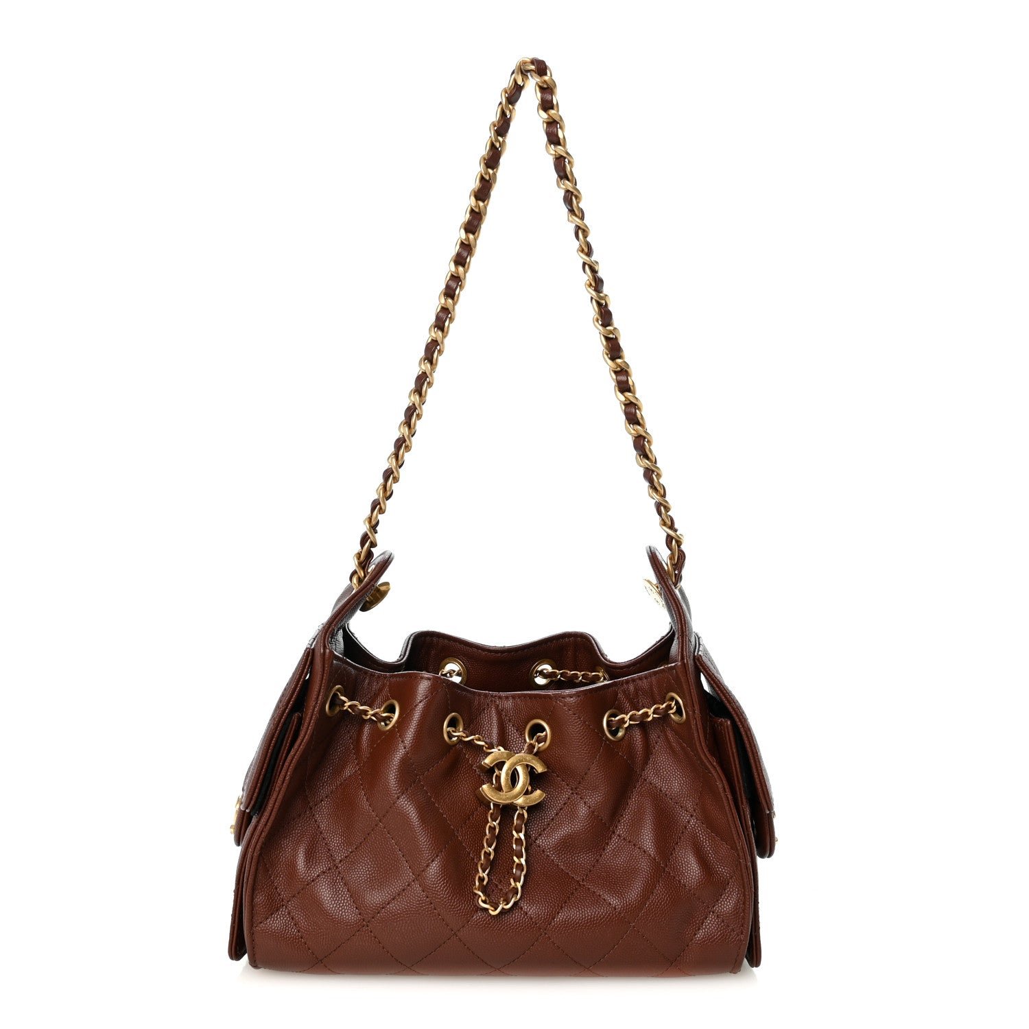 Chanel Caviar Quilted Mini Chanel 25 Handbag Brown