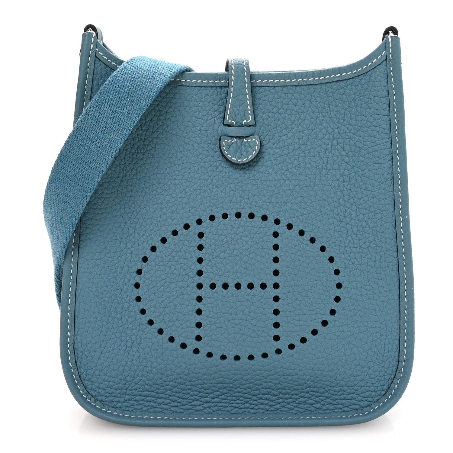 Hermes Taurillon Clemence Evelyne TPM New Blue Jean