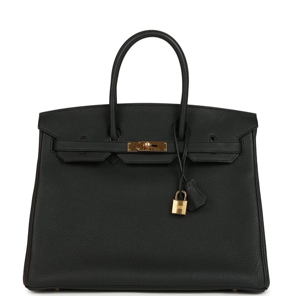 Hermes Pre-owned Hermes Birkin 35 Black Togo Gold Hardware
