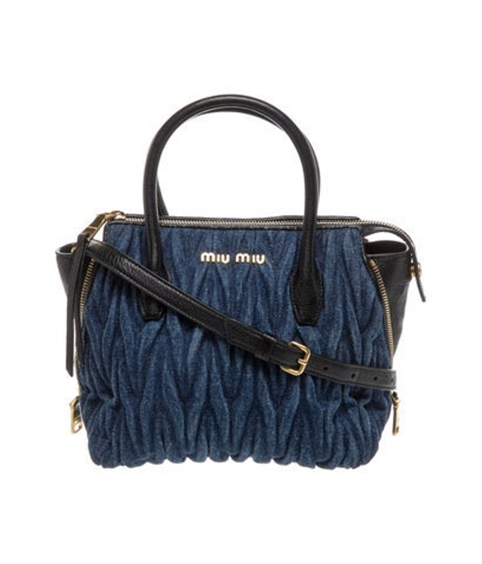 Miu Miu Miu Denim Top Handle Bag
