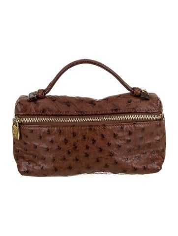 Loro Piana Ostrich Extra Pocket Mini Vintage