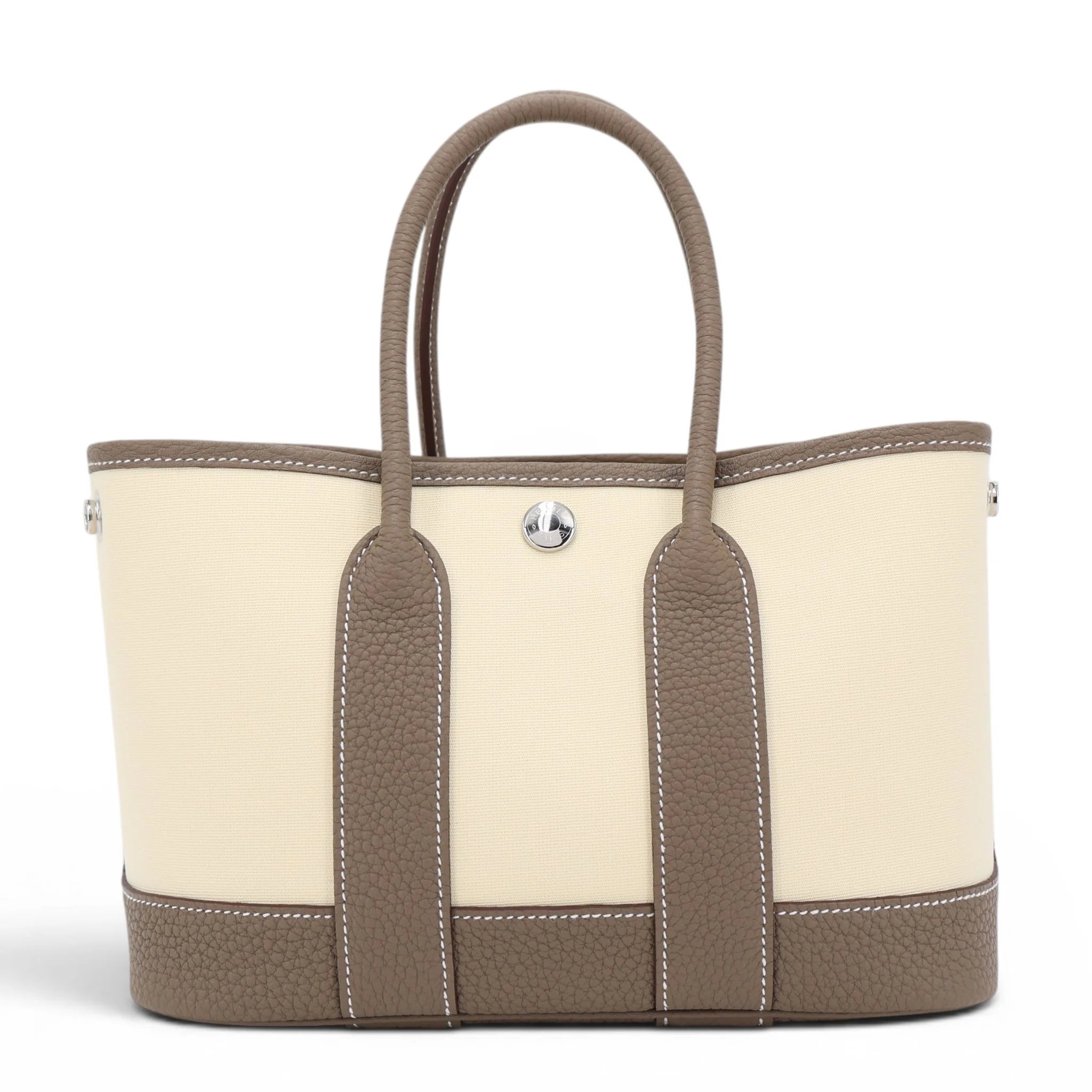 Brand New ( Rank N ) HERMÈS Neo Garden Party 23 Vanille (Y1) Etoupe (18) Negonda Toile Officier canvas Palladium hardware G (2026)