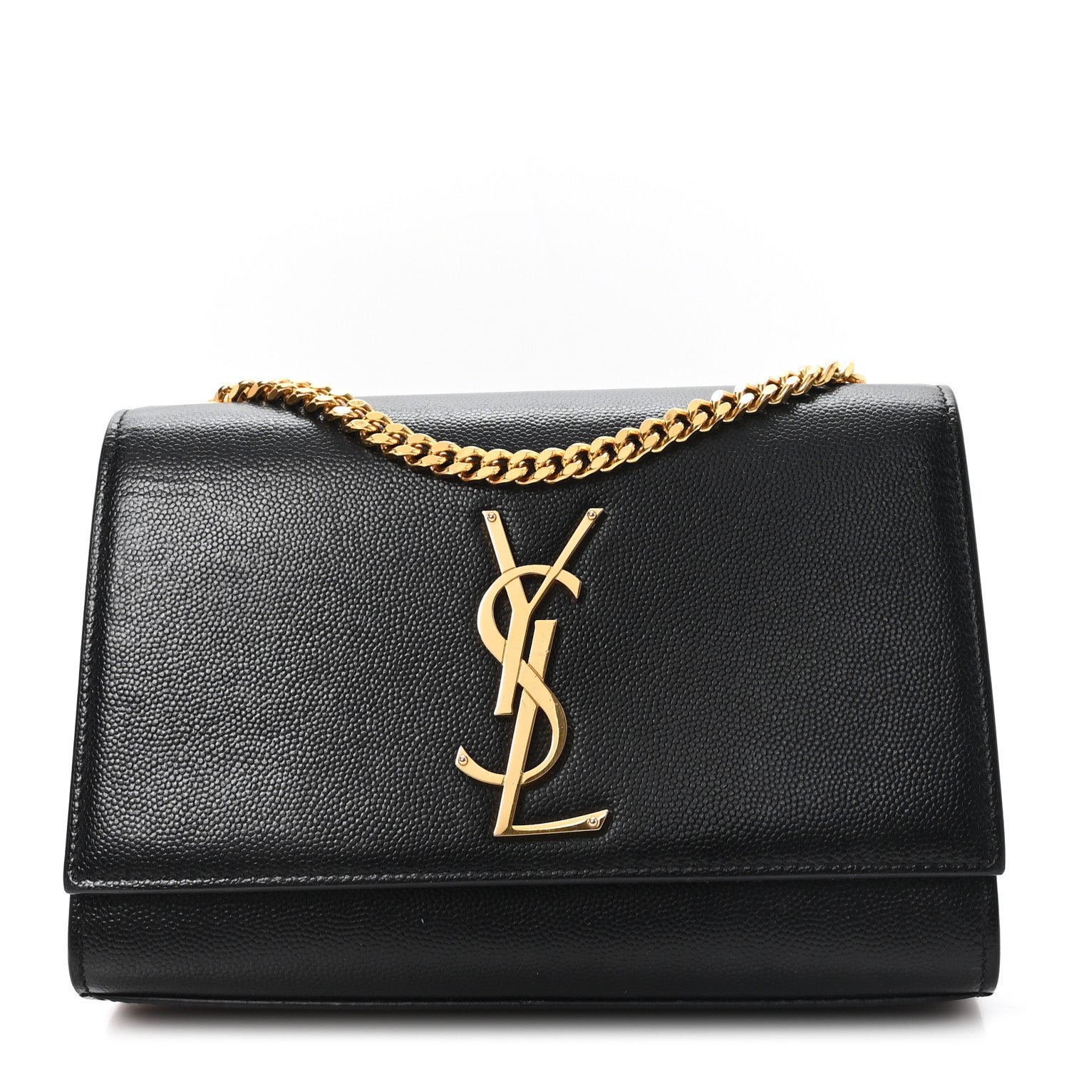 Saint Laurent Grain De Poudre Small Monogram Kate Satchel Black