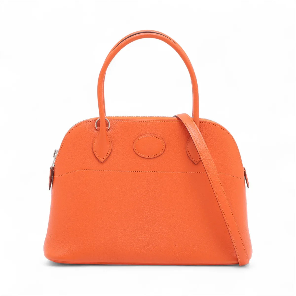 Hermès Bolide 27 Chèvre Mysore Orange Gold Metal Fittings