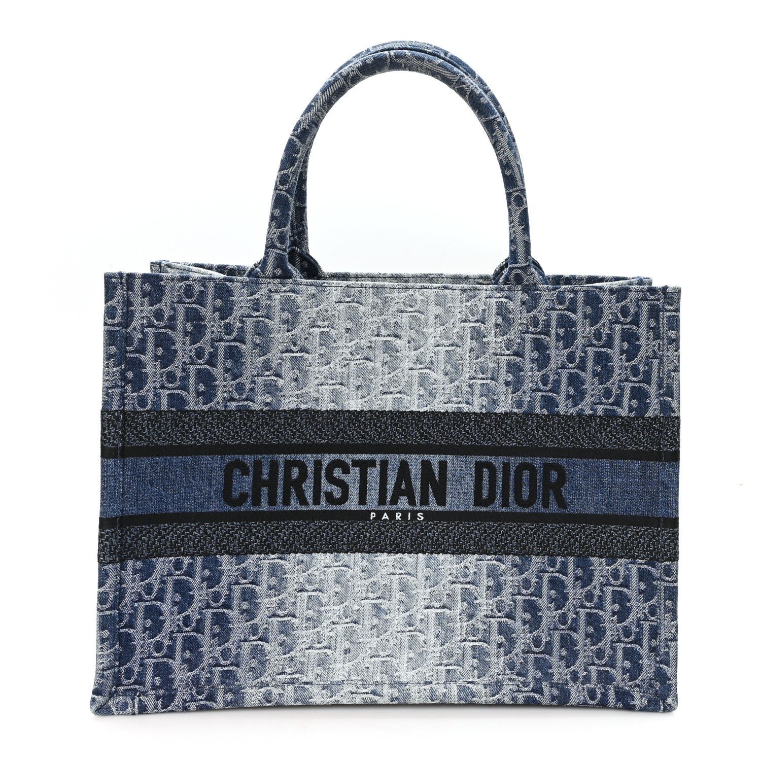Christian Dior Oblique Denim Medium Book Tote Blue