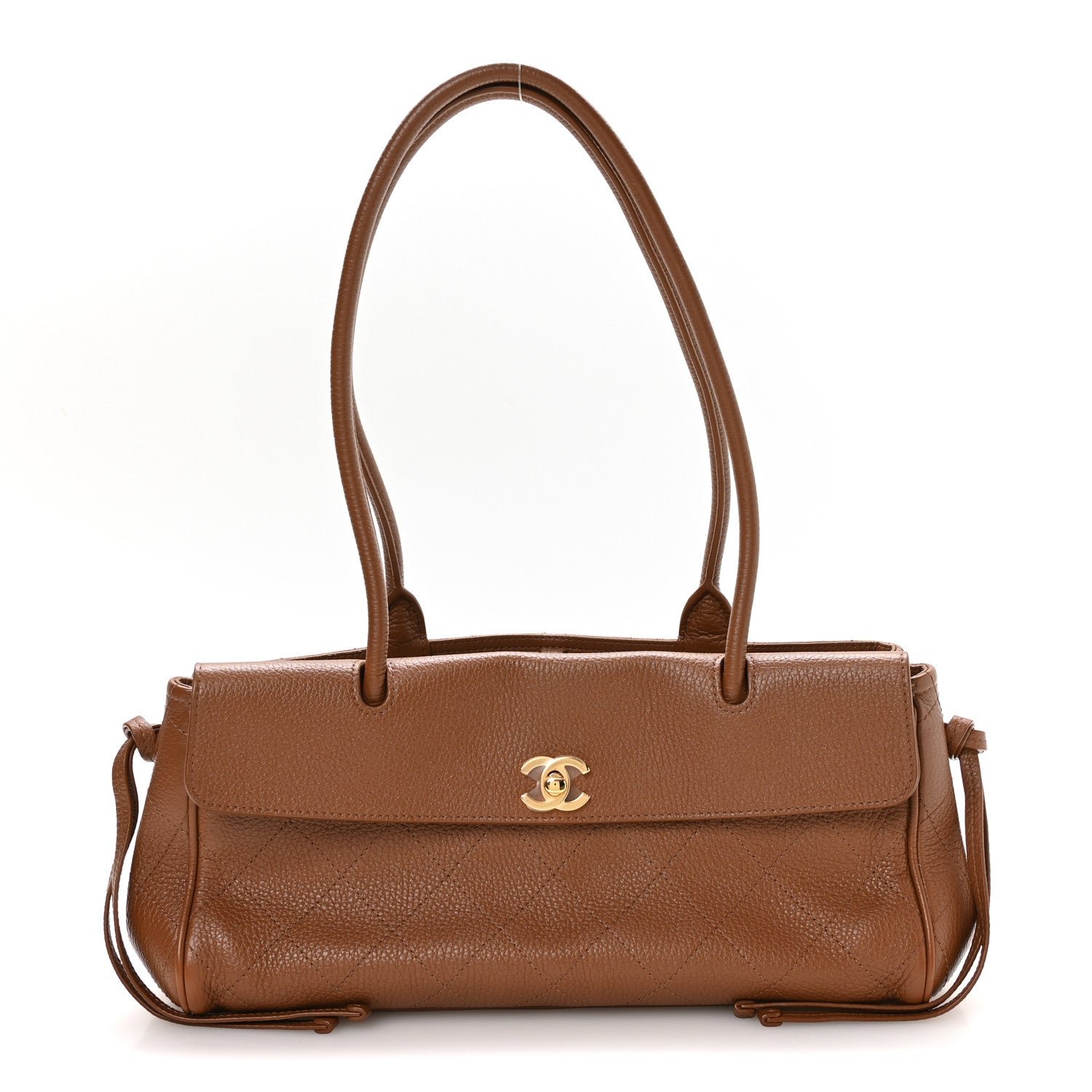 Chanel Grained Calfskin Stitched Urban Essentials Small Shopping Bag Camel