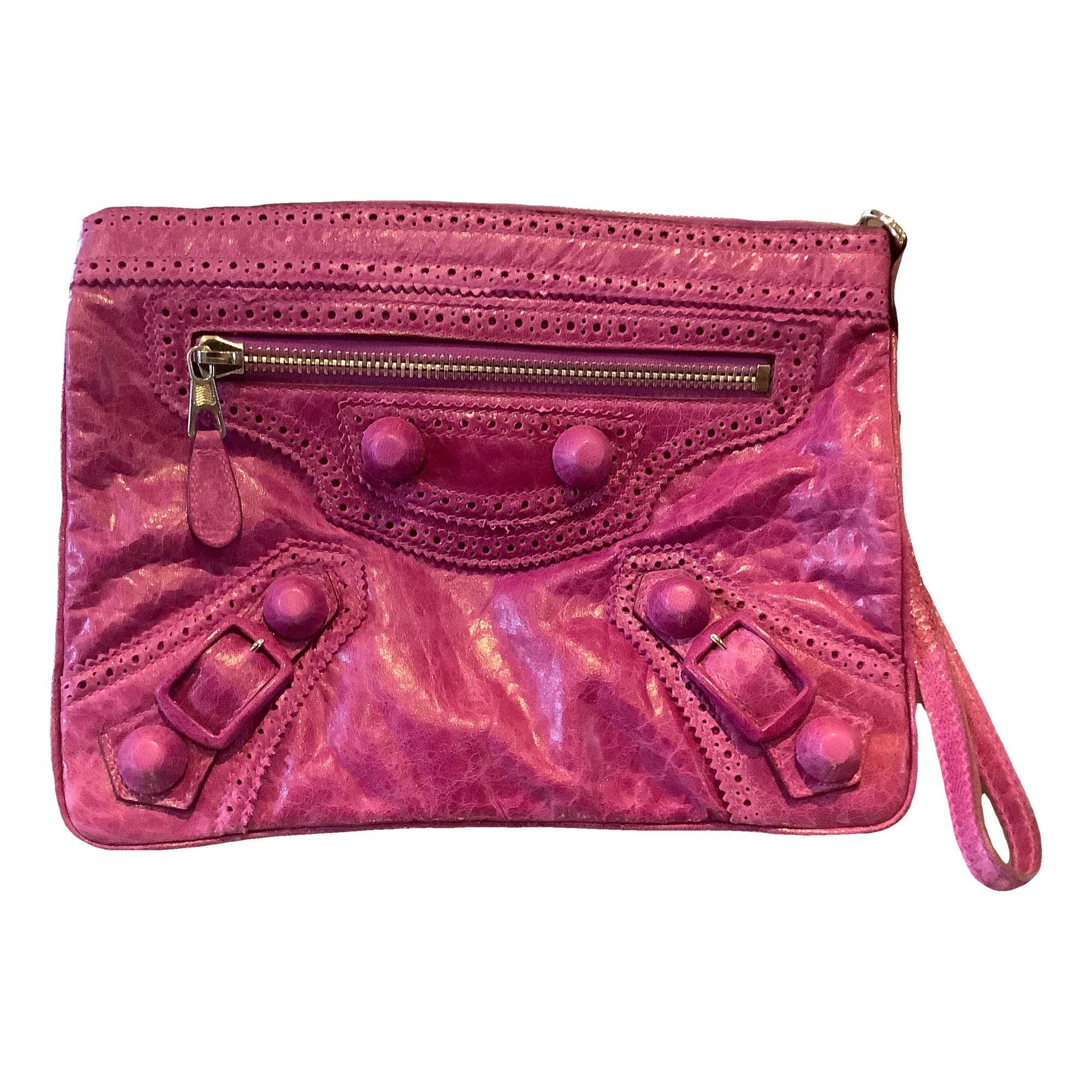 Leather clutch bag