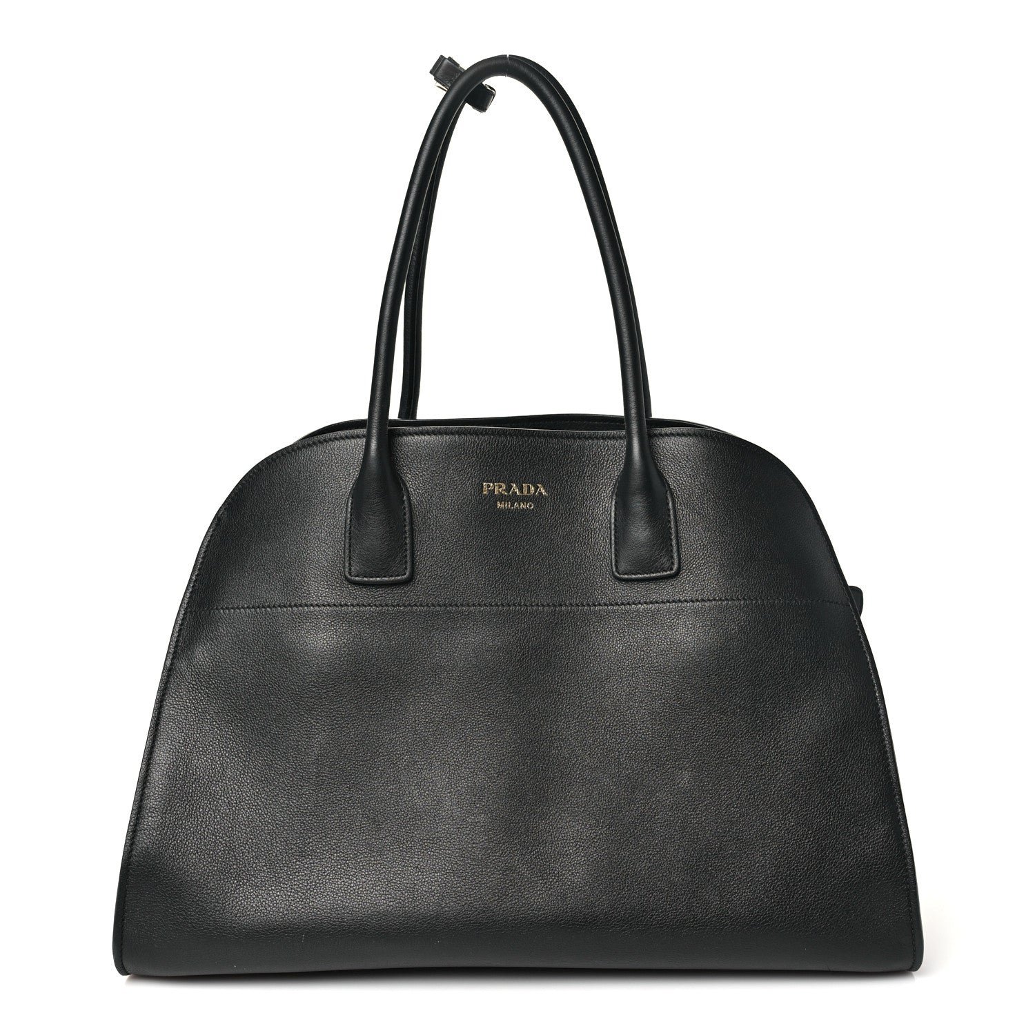 Prada Soft Grain Calfskin Large Tote Bag Black