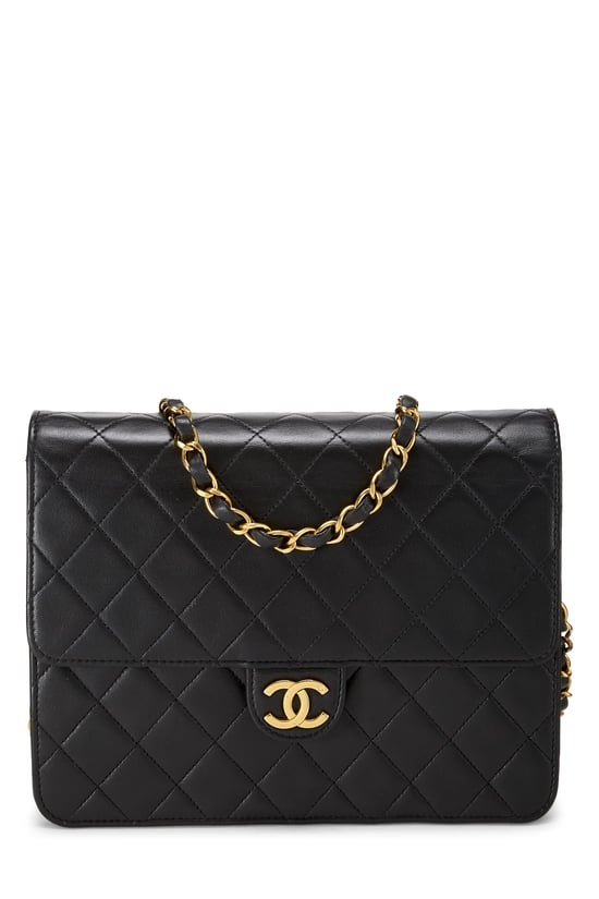 Black Quilted Lambskin Ex Flap Small
