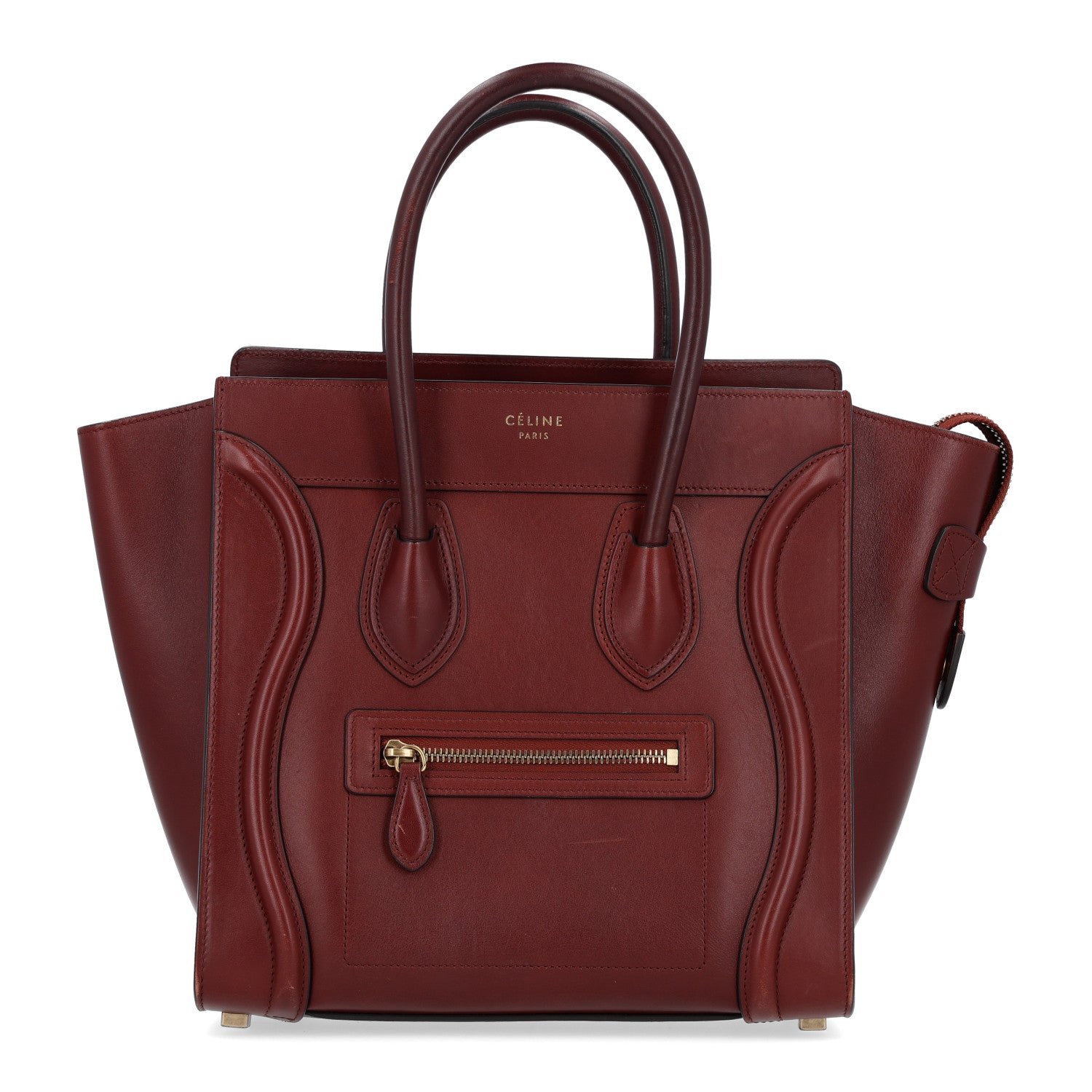 Celine Smooth Calfskin Micro Luggage Burgundy