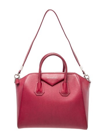 Leather Magenta Sugar Goatskin Antigona Bag Medium