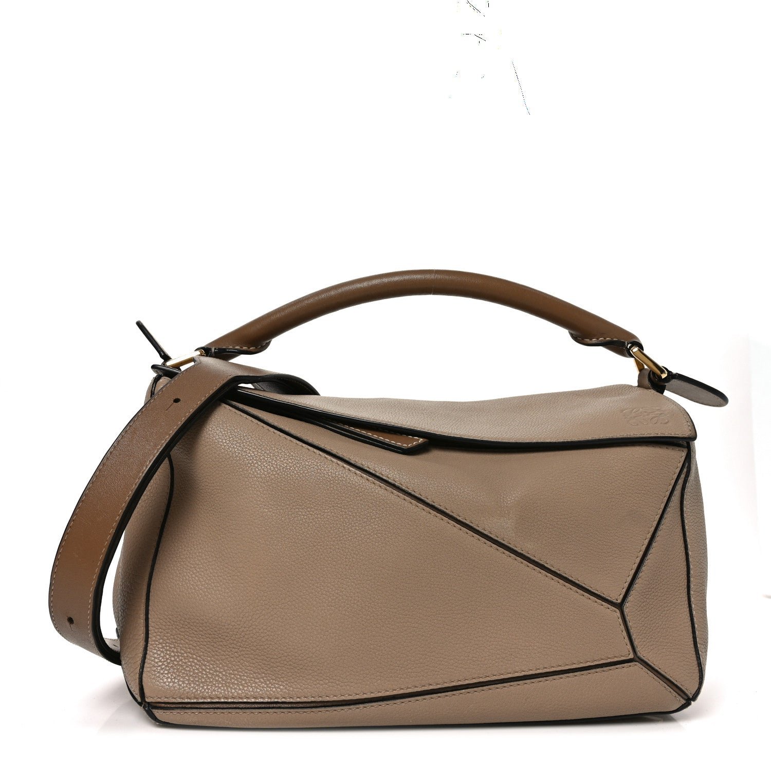 Loewe Grained Calfskin Medium Puzzle Bag Sand Mink