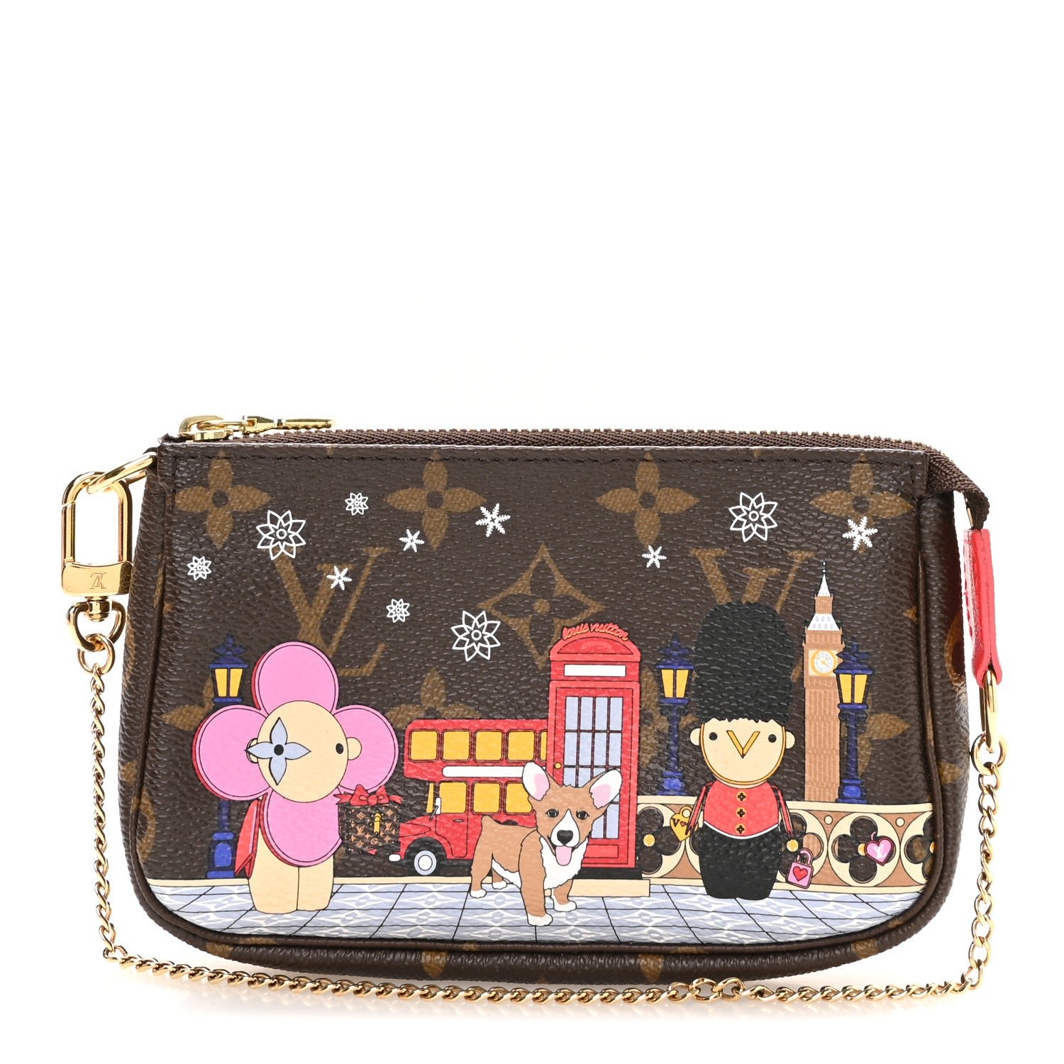 Louis Vuitton Monogram 2021 Christmas Animation London Mini Pochette Accessories Red