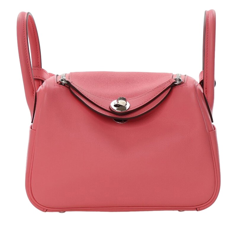 Hermes Rose d'ete Swift Mini Lindy 20 Palladium Hardware, 2021