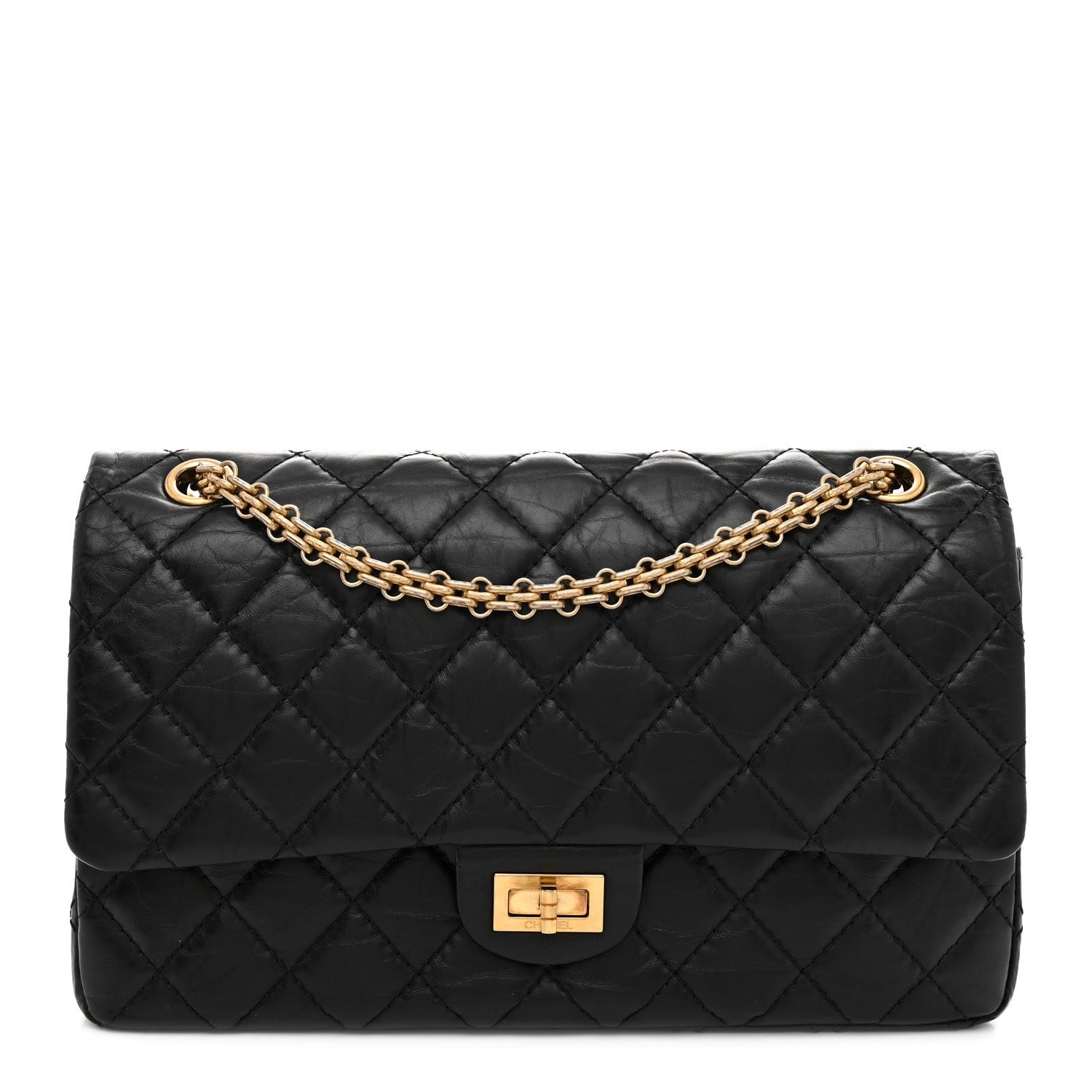 Chanel Aged Calfskin Quilted 2.55 Reissue 226 Flap Black