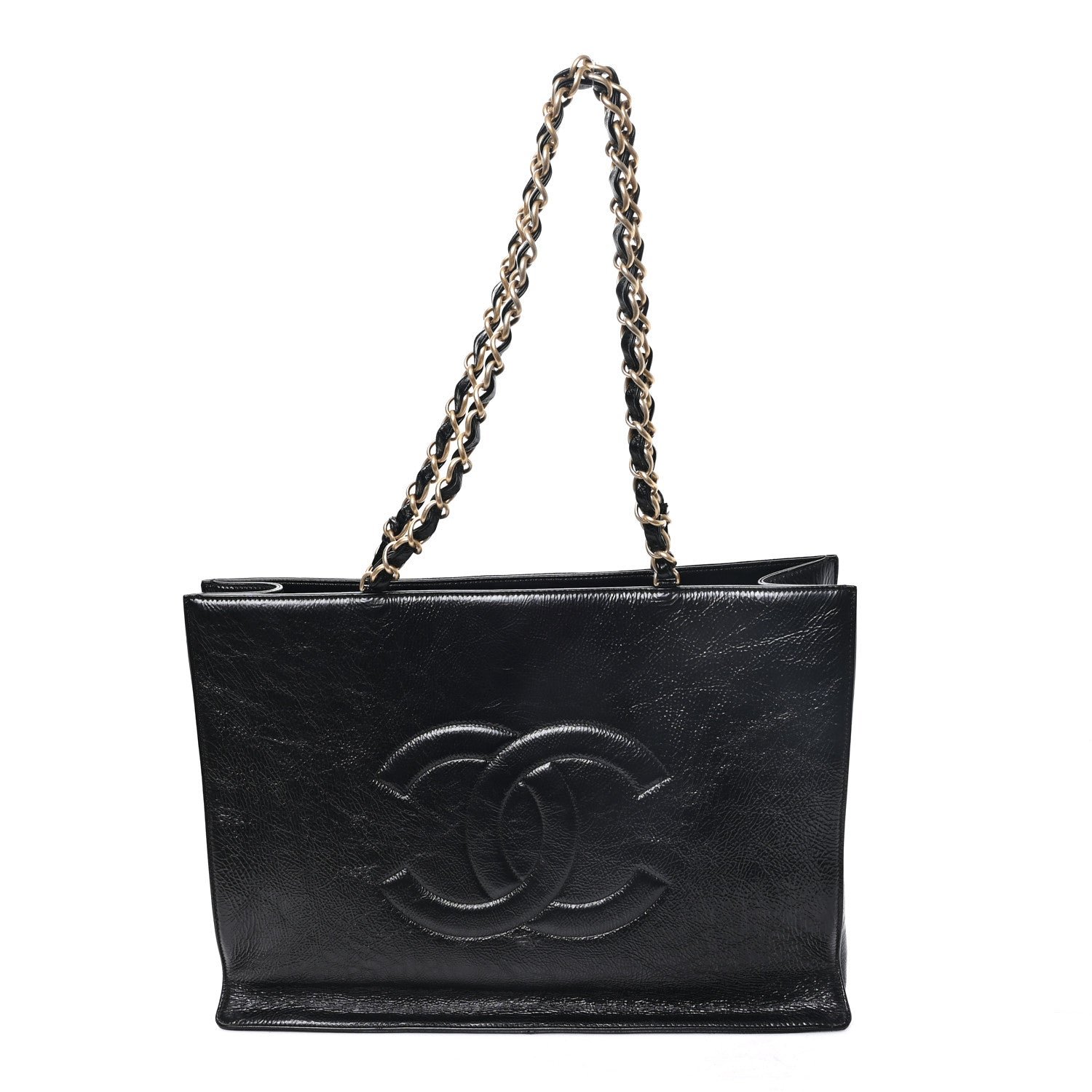 Chanel Glazed Aged Calfskin CC Tote Black
