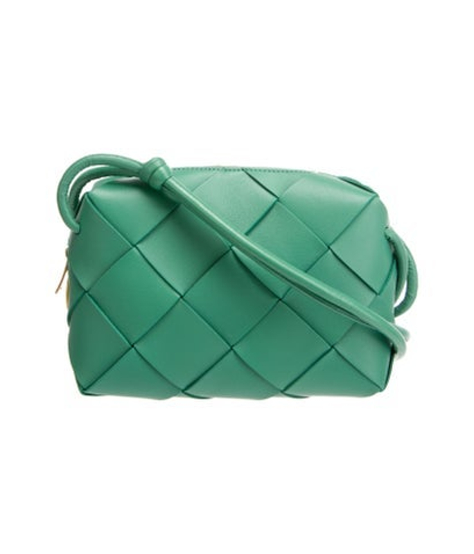 Bottega Veneta Veneta Intrecciato Lambskin Maxi Intreccio Small Cassette Camera Bag Mermaid