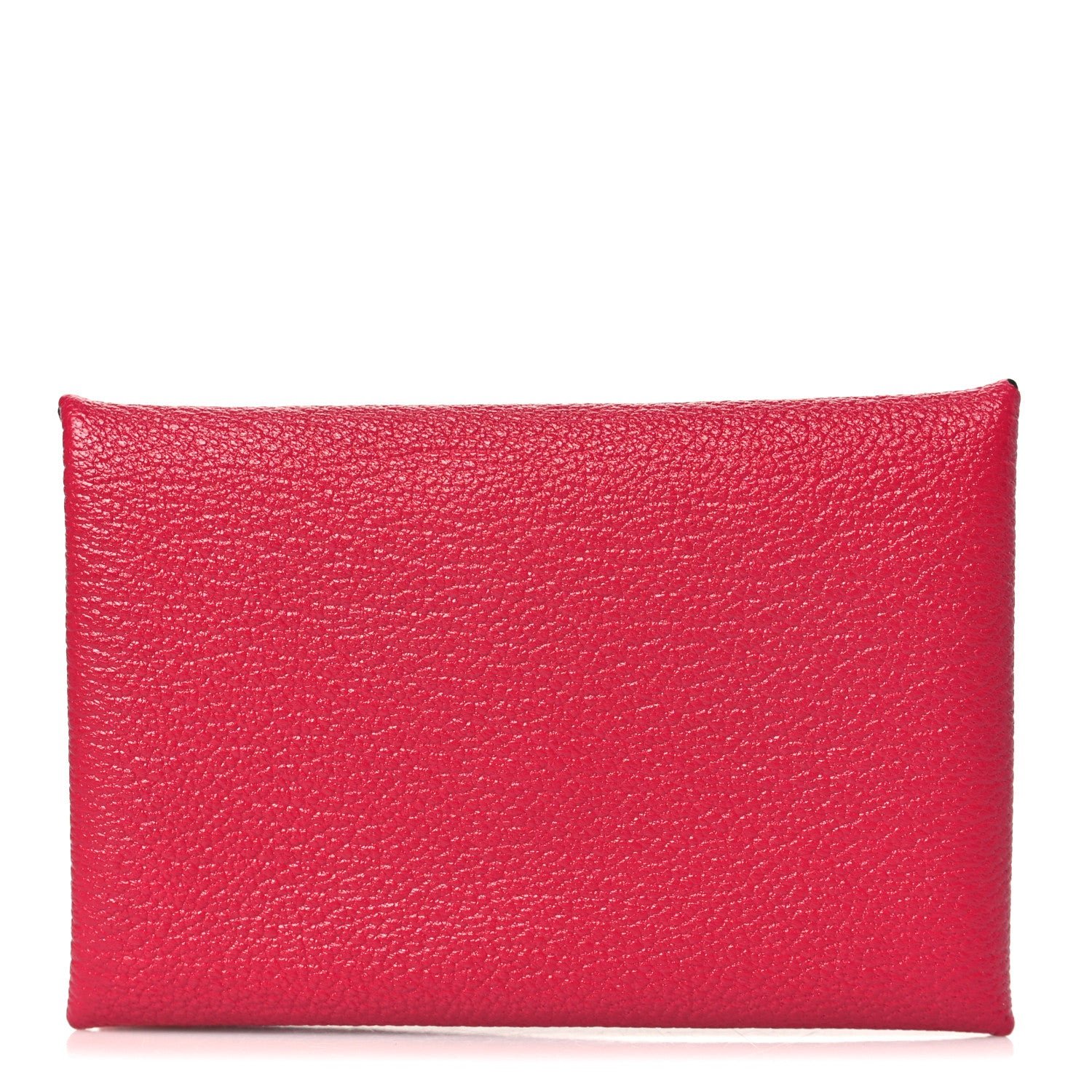 Hermes Chevre Mysore Verso Calvi Card Case Framboise Rouge H