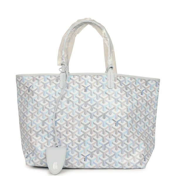 Goyard Goyard Goyardine Polar Blue Saint Louis PM Tote Palladium Hardware