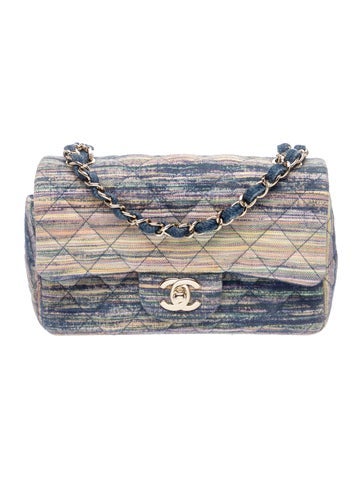 Denim Rectangular Mini Flap Bag
