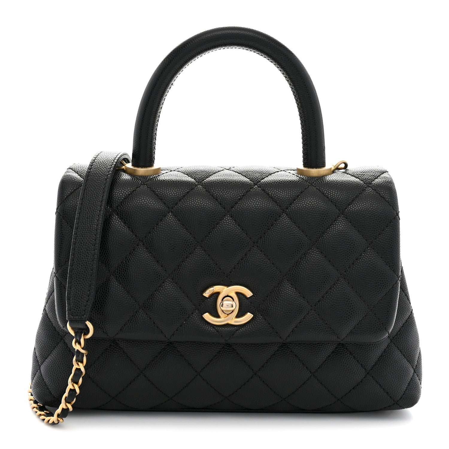 Chanel Caviar Quilted Mini Coco Handle Flap Black