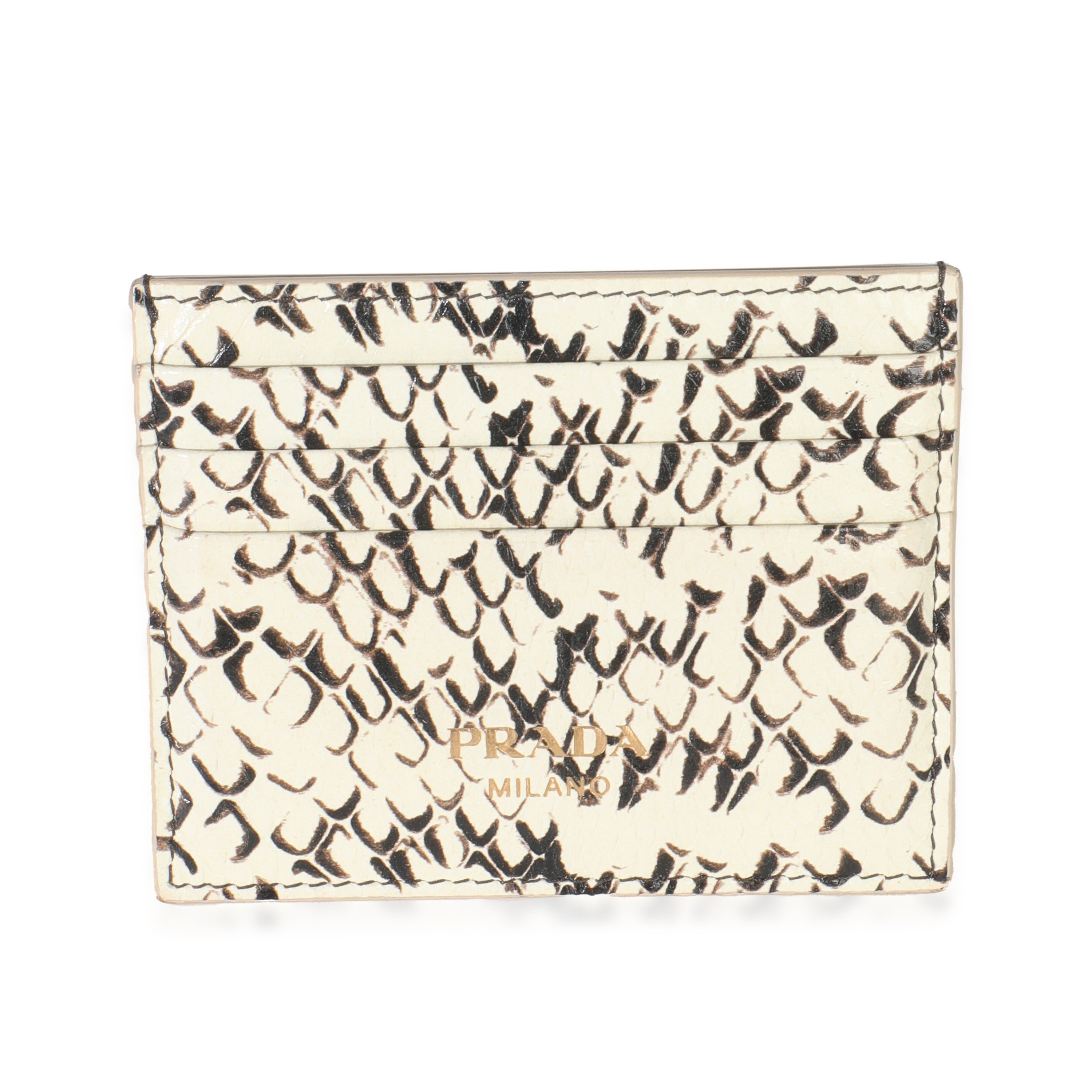 Prada Yellow Ayers Python Logo Card Case