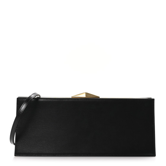 Jimmy Choo Box Calfskin Diamond Cocktail Clutch Black