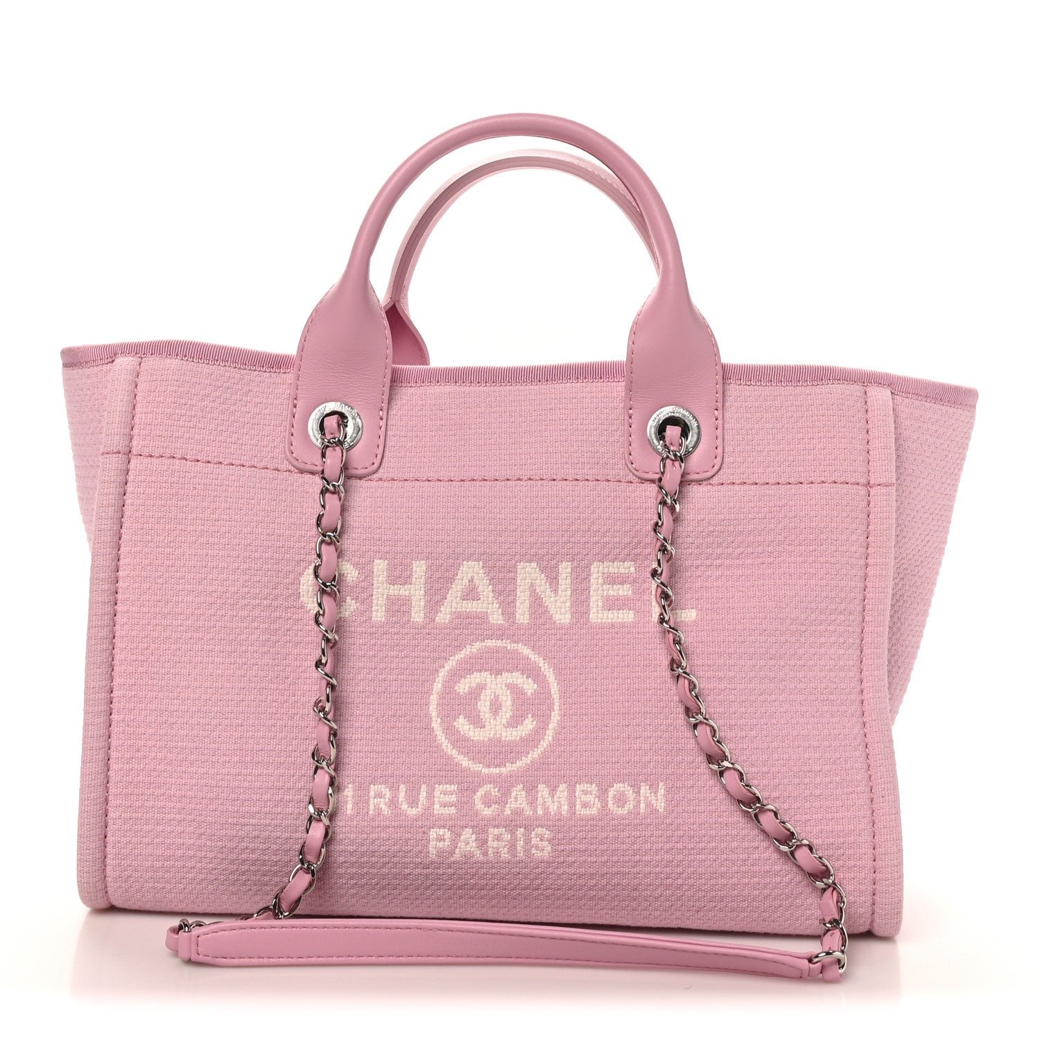 Chanel Mixed Fibers Small Deauville Tote Dark Pink