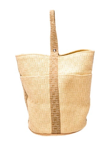 Hermes Straw Saxo GM Bucket Tote