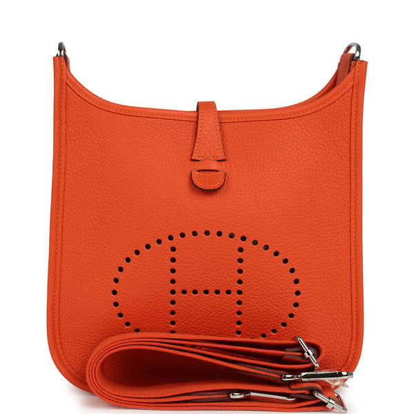 Hermes Hermes Evelyne 23 Tangerine Clemence Palladium Hardware