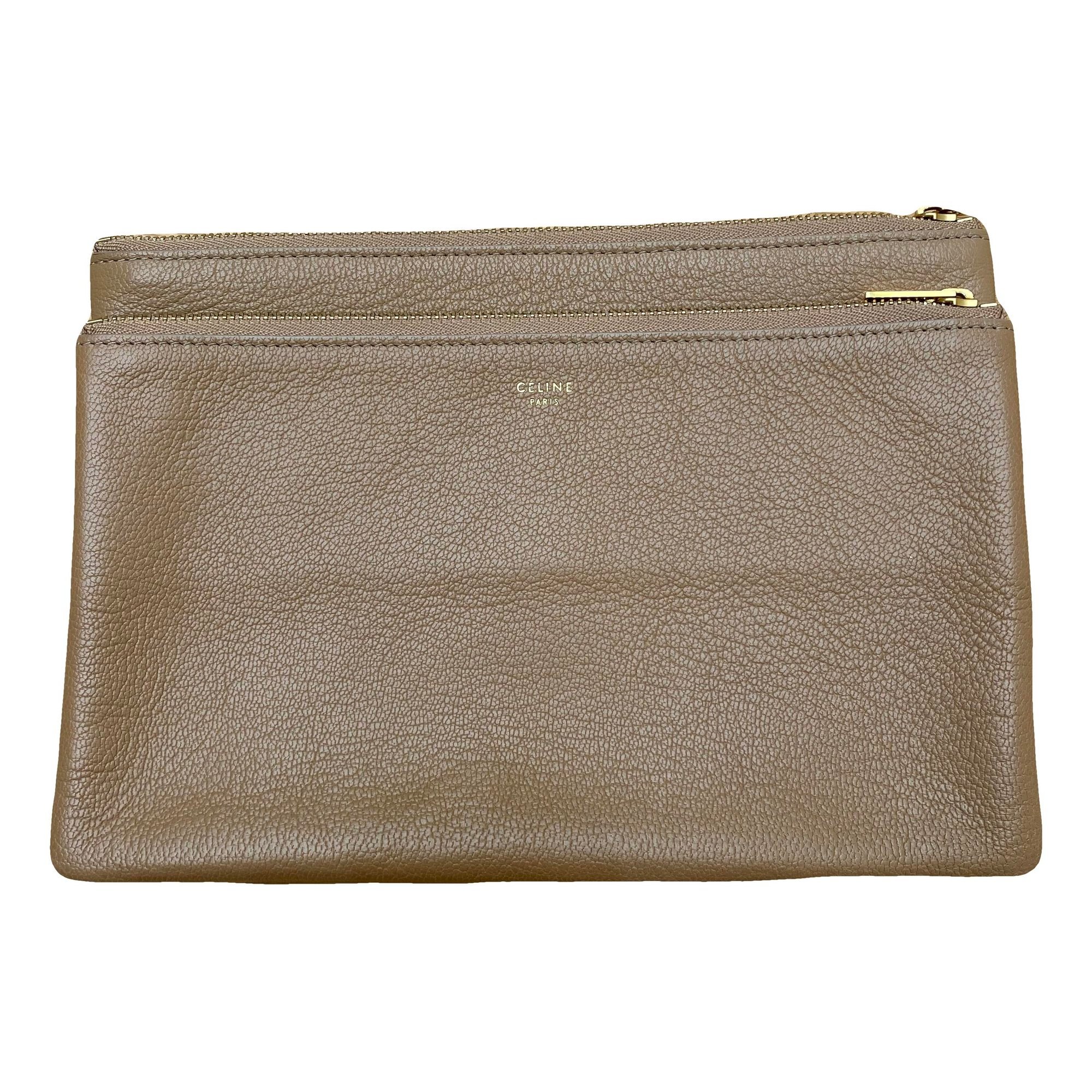 Leather clutch bag