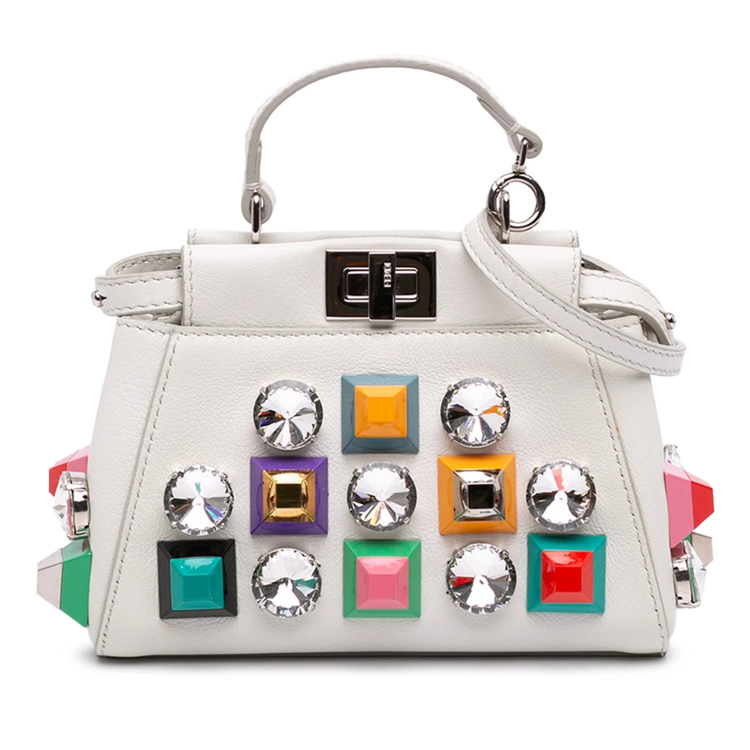 Micro Studded Calfskin Peekaboo Iconic Satchel
